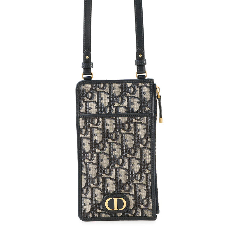 Dior 30Montaigne Oblique Phone Case Beige/NavyS2090UTZQ Canvas Leather | Studio Nafay