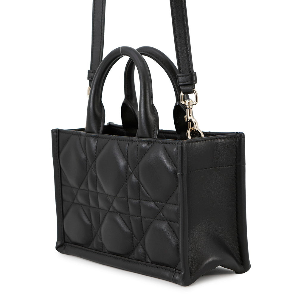 Dior Macrocannage Book Tote 2-Way Handbag BlackS5573OWHP_M900 Calf Leather Size Mini - Product Image 2