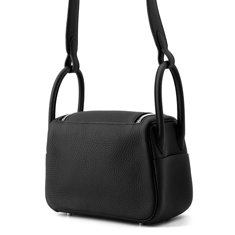 HERMES Lindy Black Taurillon Clemence Size Mini