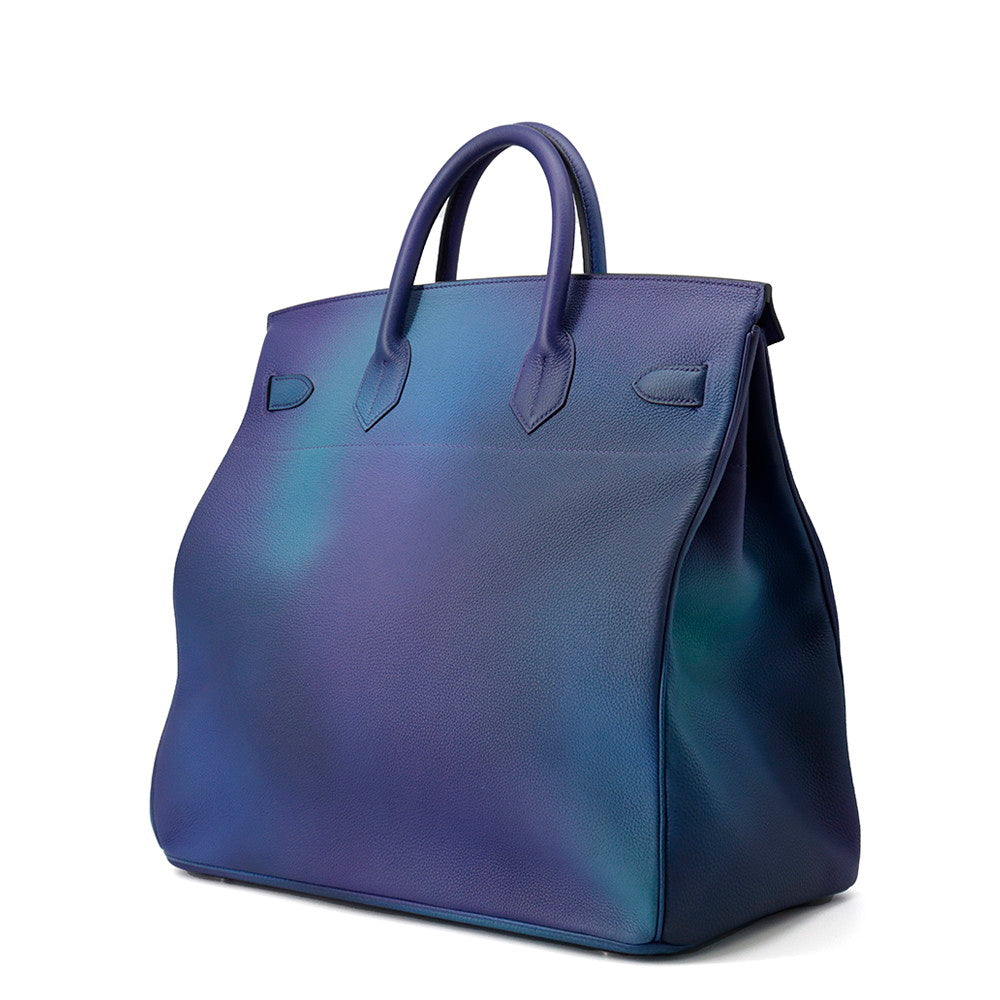 HERMES HAUT A COURROIES Cosmos Blue Nuit/VioletGradation Togo Leather Size 40
