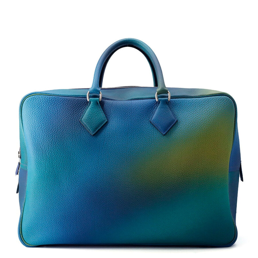 HERMES Plume Cosmos Blue Nuit/VioletGradation Togo Leather Size 45 | Studio Nafay