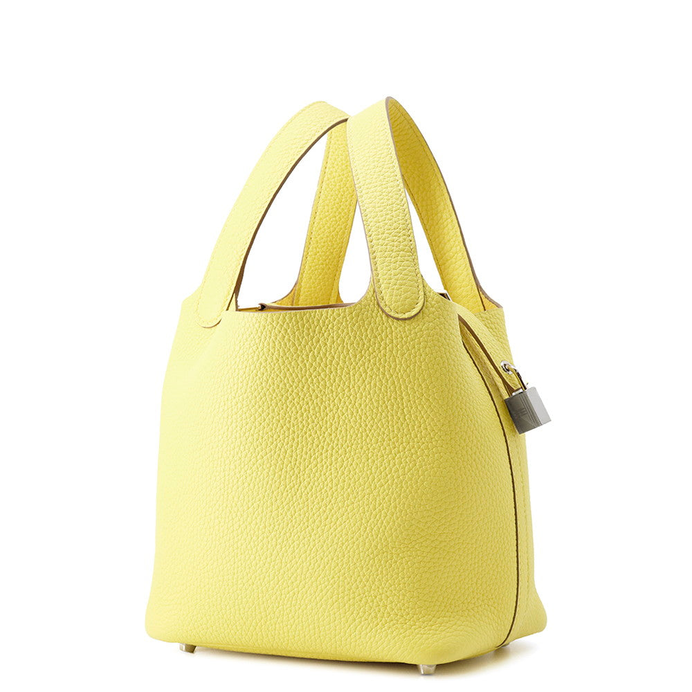 HERMES Picotin Lock Lime Taurillon Clemence Size PM