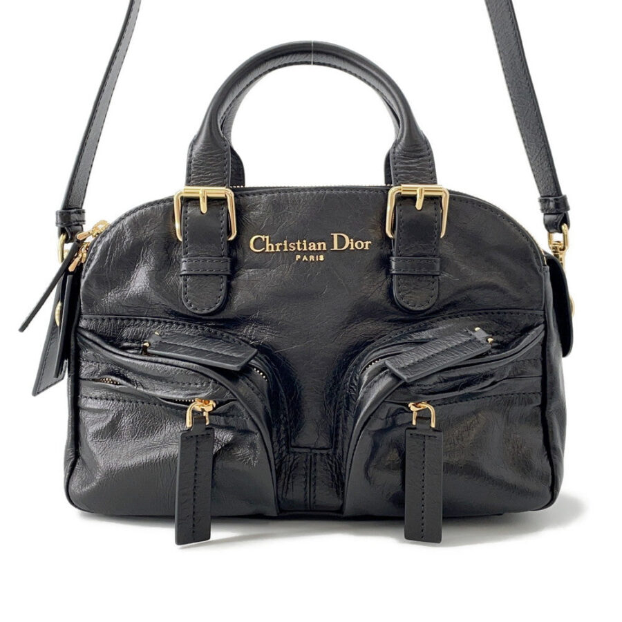 Dior Grand Tour Bowling Bag BlackM6000UNQD Crinkled Calf Leather Size Small | Studio Nafay