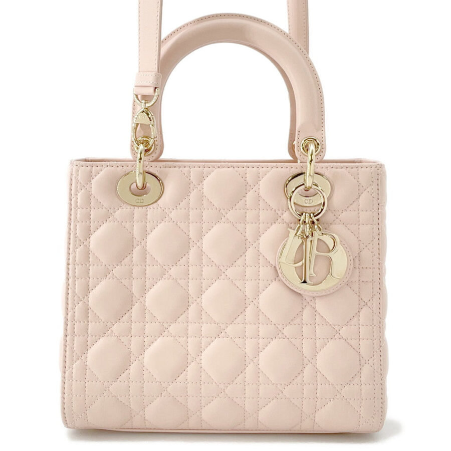 Dior Lady Dior Canage Powder PinkM0565ONGE_M413 Lambskin Size Medium | Studio Nafay