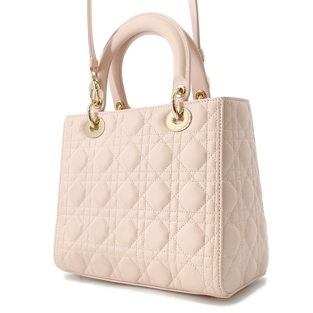 Dior Lady Dior Canage Powder PinkM0565ONGE_M413 Lambskin Size Medium