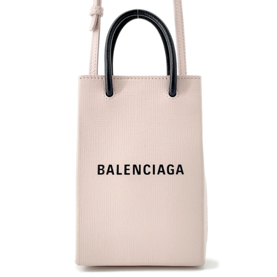 BALENCIAGA shopping phone holder bag Light Pink593826 Leather | Studio Nafay