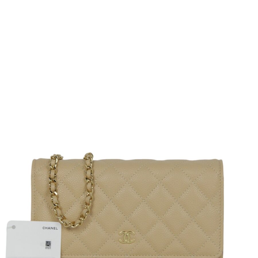 Chanel NWT Beige Caviar Leather WOC Bag | Studio Nafay