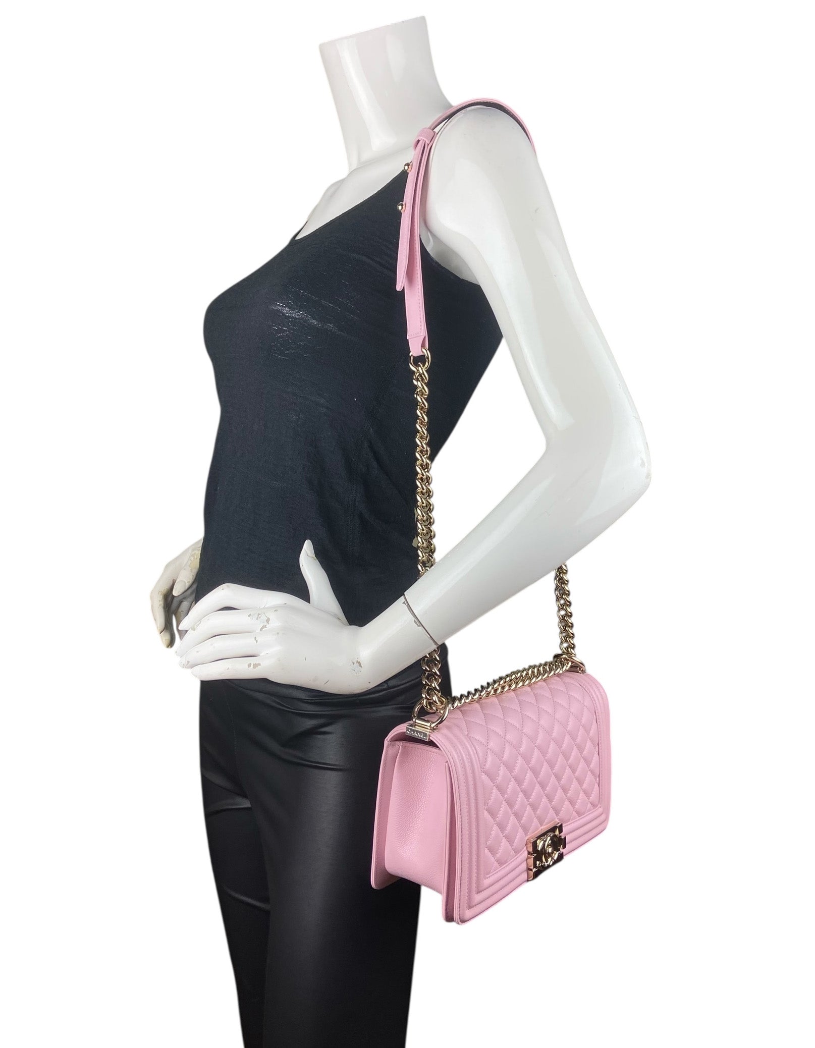 Chanel NWT Pink Caviar Medium Boy Bag