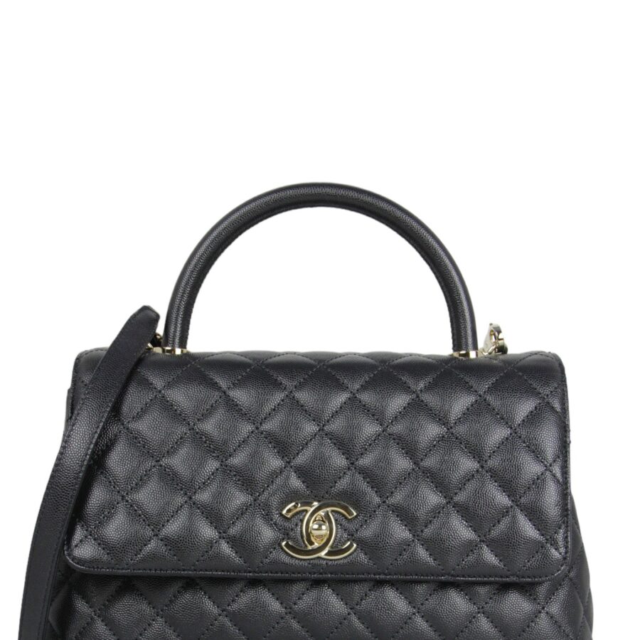 Chanel Black Caviar Small Coco Handle Bag Flap Bag | Studio Nafay