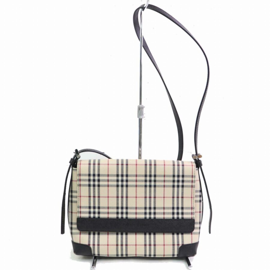 Burberry Shoulder Bag Beige Canvas (SHC1-14384) | Studio Nafay