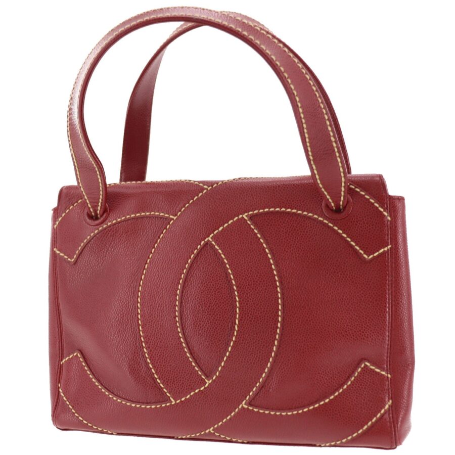 Chanel Leather Red Logo Handbag | Studio Nafay
