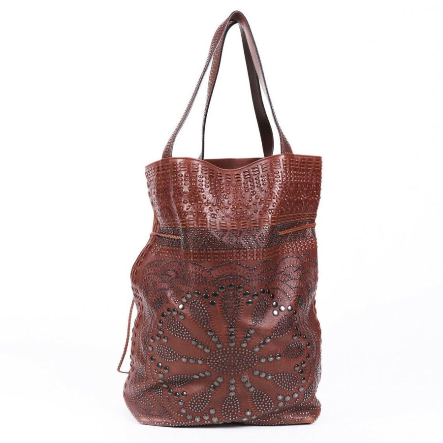 Gucci Studded Leather Drawstring Tote Bag | Studio Nafay