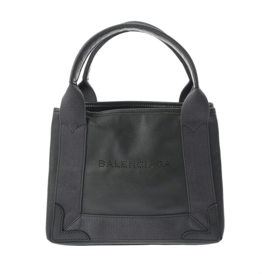 BALENCIAGA Navy Cabas Handbag | Studio Nafay