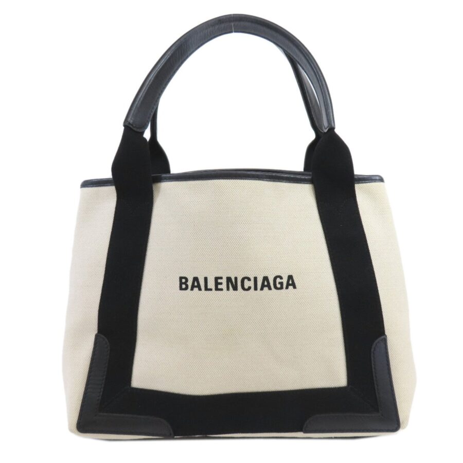 BALENCIAGA Navy Cabas Handbag | Studio Nafay
