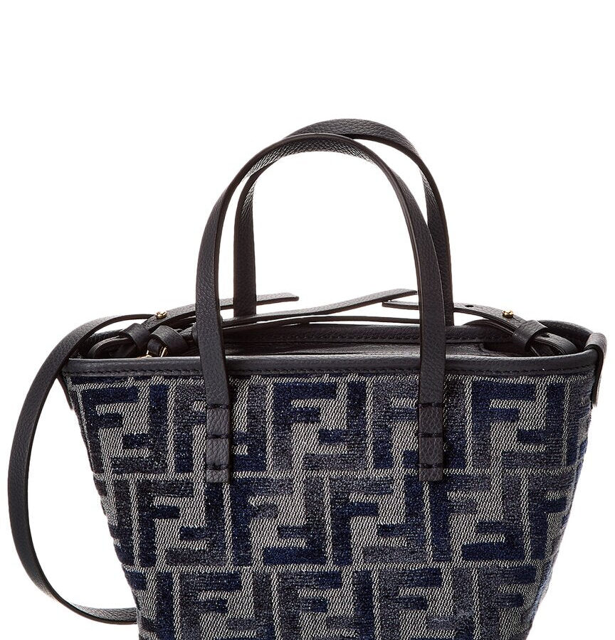 Fendi Roll Mini Ff Canvas & Leather Tote | Studio Nafay