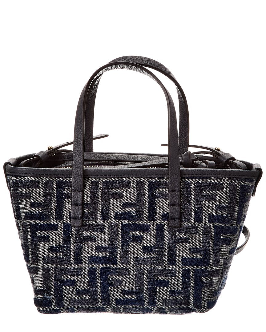 Fendi Roll Mini Ff Canvas & Leather Tote