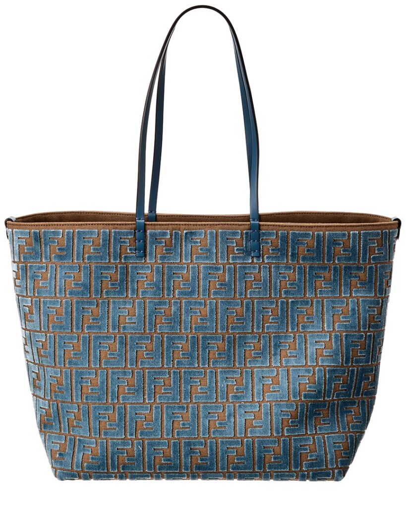 Fendi Roll Large Ff Jacquard Velvet & Leather Tote - Product Image 2