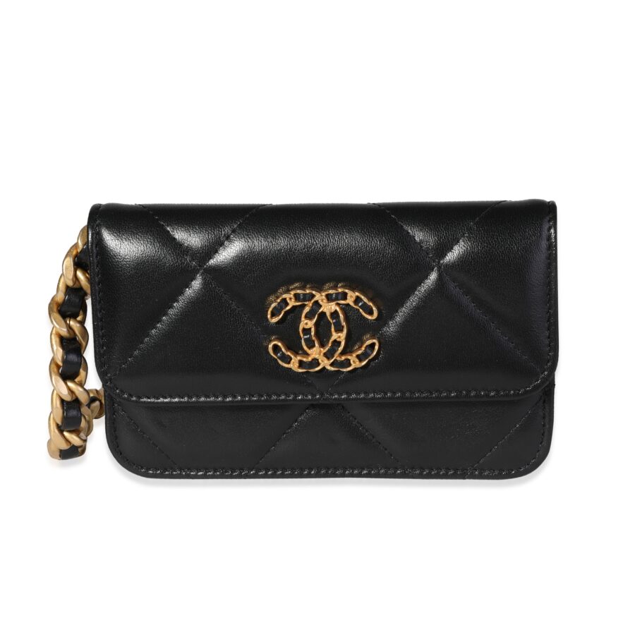 Chanel Black Quilted Lambskin Mini Coin Purse With Chain | Studio Nafay