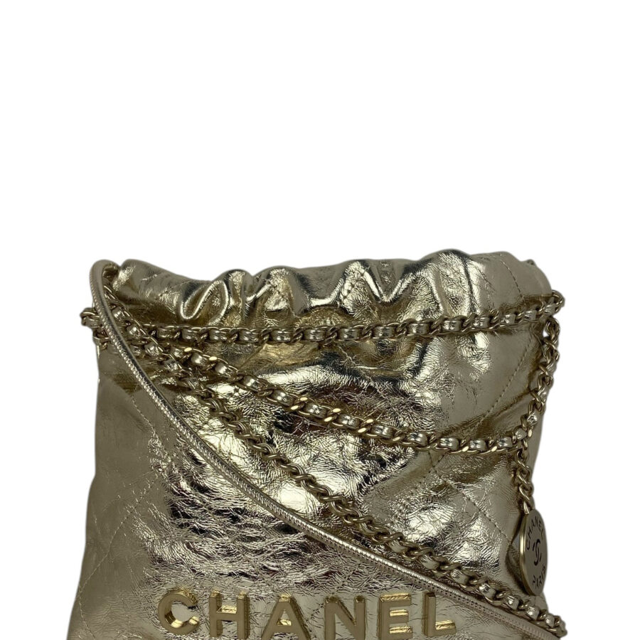 Chanel Metallic Calfskin Quilted Mini Chanel 22 Bag | Studio Nafay