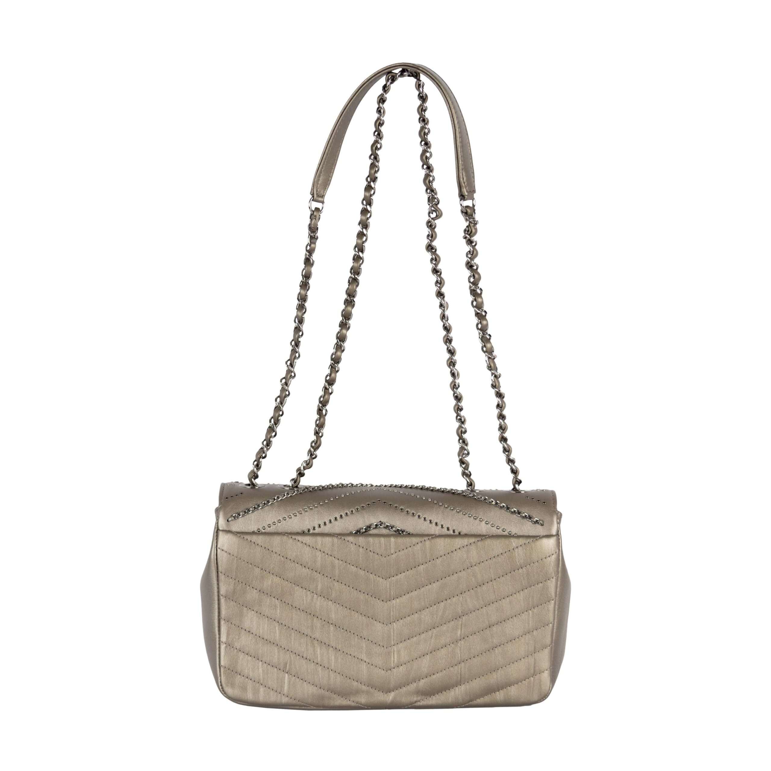 Chanel Embelished ‘Chain Sequins’ Chevron New Bag