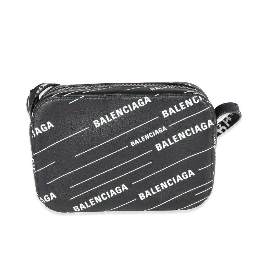 BALENCIAGA Black & White Logo Everyday Camera Bag | Studio Nafay