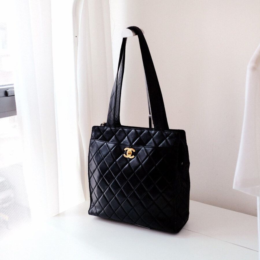 Chanel Lambskin Quilted Bag Tote | Studio Nafay