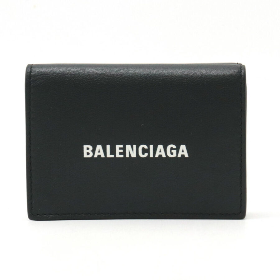 Balenciaga Everyday Mini Wallet Leather Black | Studio Nafay