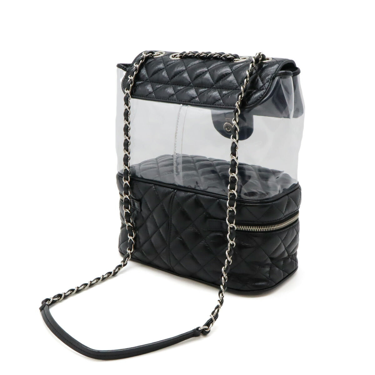 Chanel Leather/Vinyl Matelasse Coco Mark Shoulder Bag Classic Flap