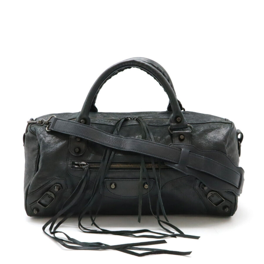 Balenciaga The Twiggy Leather Handbag Dark Gray | Studio Nafay