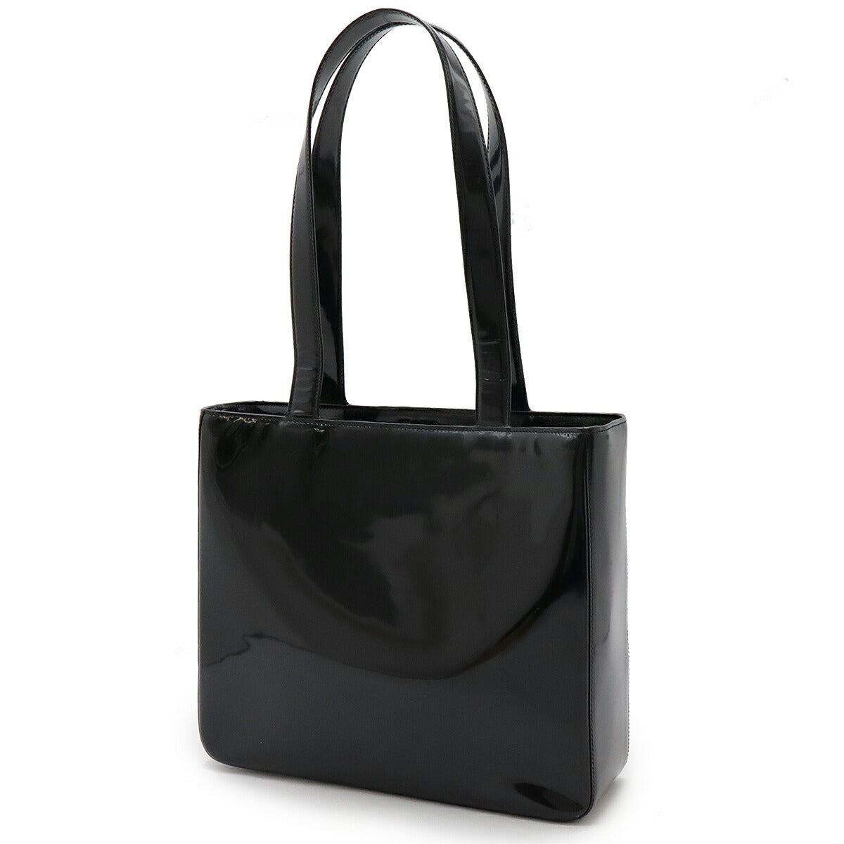 Chanel Patent Leather Logo 2way Bag Black Classic Flap