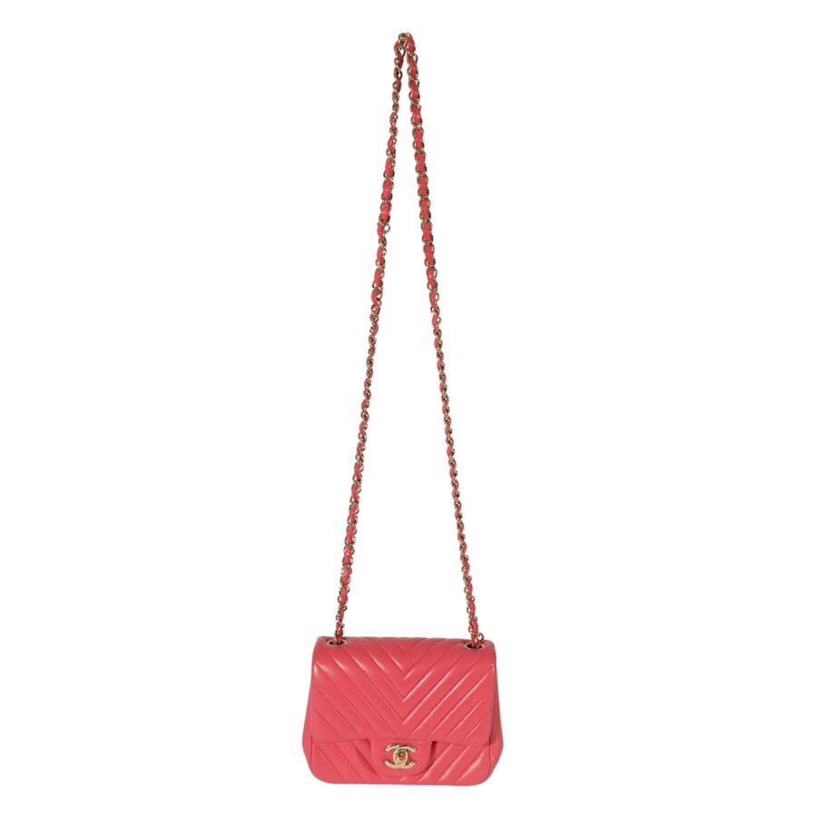 CHANEL Chevron Pink Lambskin Mini Flap Bag | Studio Nafay