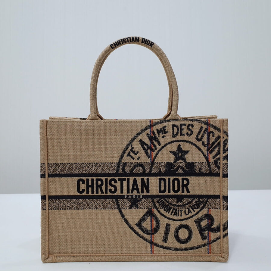 Book Tote BIG size 41.5cm 36.5cm Embroidery LOGO red Handbag grey-3 | Studio Nafay