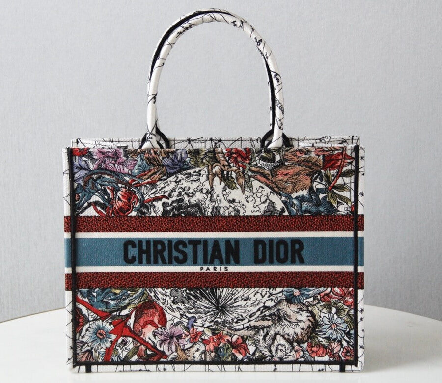Book bag Tote Embroidery red printing 36.5cm 41.5cm Handbag | Studio Nafay