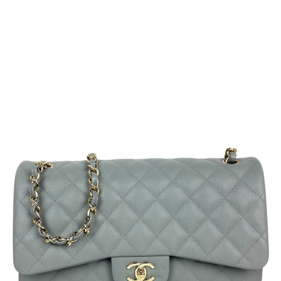 Chanel Grey Caviar Classic Double Flap Jumbo Bag | Studio Nafay