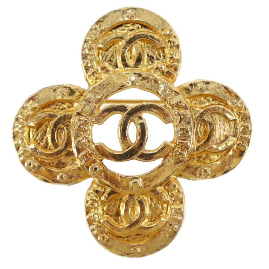 Chanel Gold Logos Flower Handbag | Studio Nafay