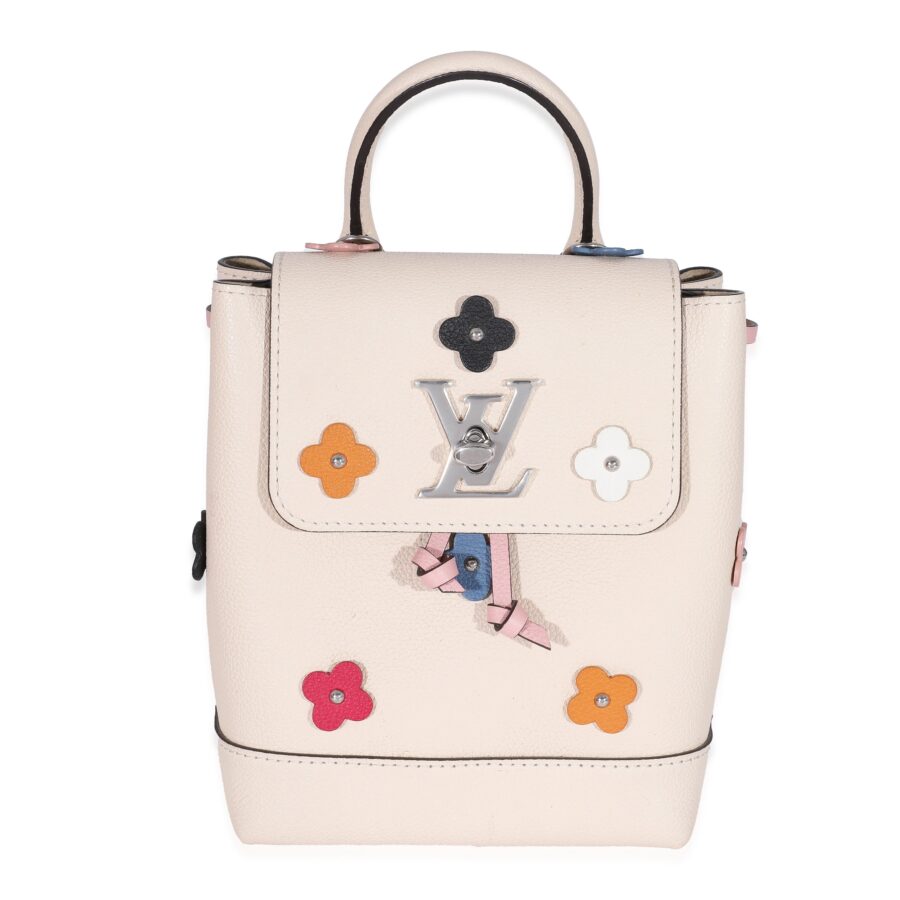 Louis Vuitton Creme Calfskin Mechanical Flower Lockme Mini Backpack | Studio Nafay