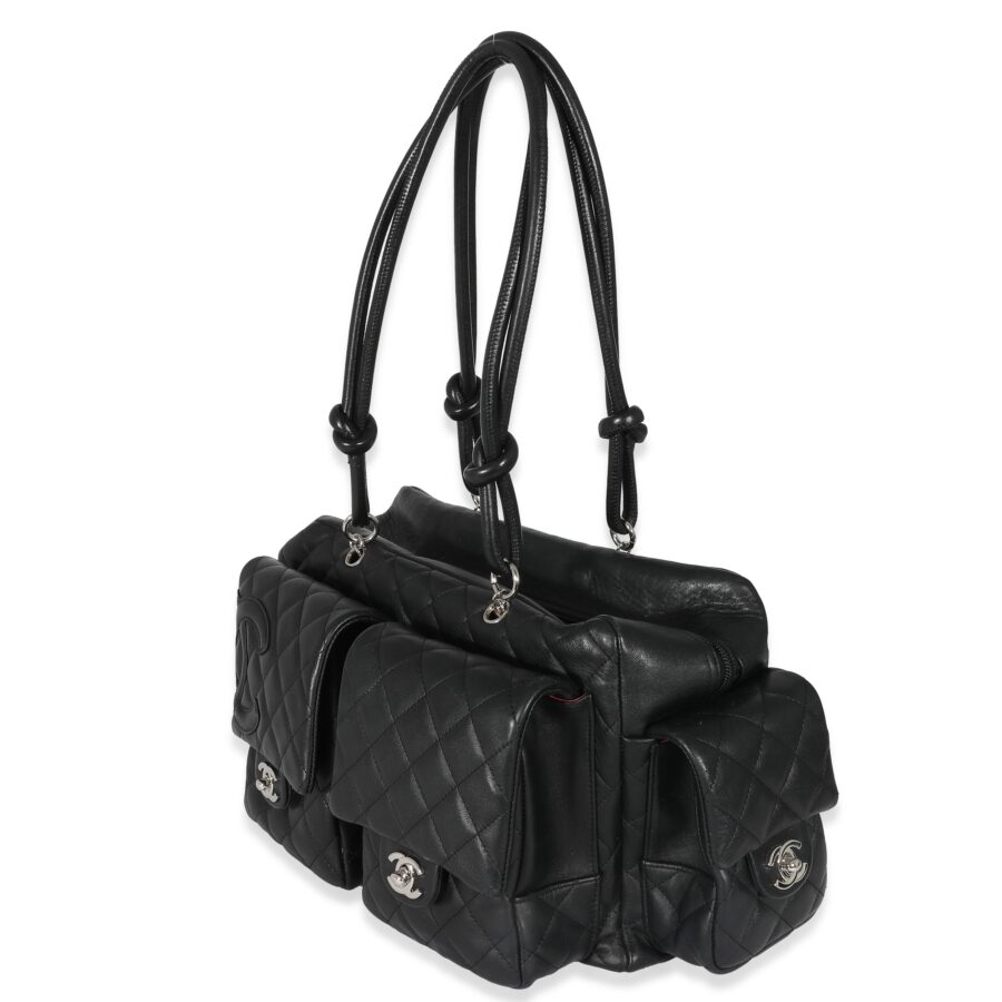 Chanel Black Quilted Lambskin Large Cambon Multipocket Reporter Bag | Studio Nafay