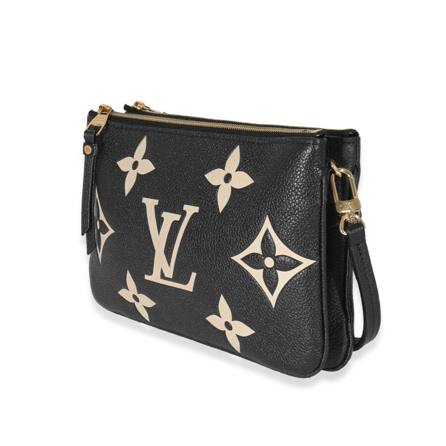 Louis Vuitton Black Beige Monogram Empreinte Double Zip Pochette | Studio Nafay