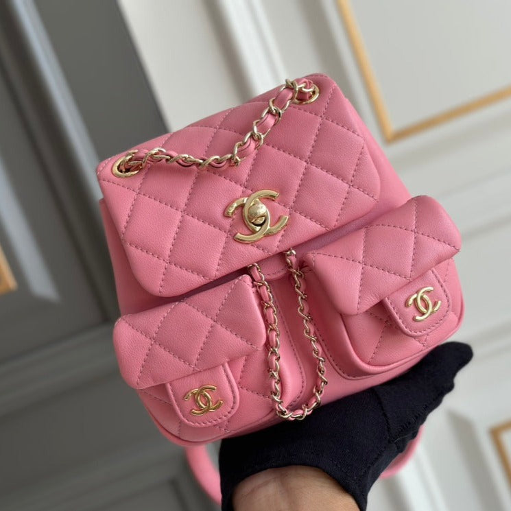SMALL BACKPACK 20.5 PINK LAMBSKIN | Studio Nafay