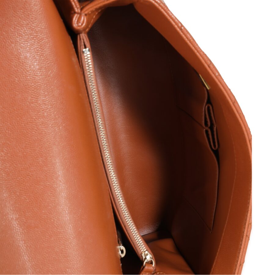 Chanel Flap Large Leather Brown Shoulder Bag | Studio Nafay