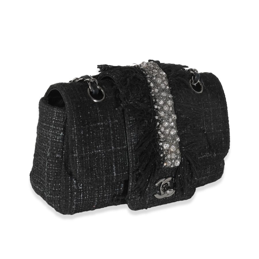 Chanel Black Tweed Swarovski Fringe New Bag | Studio Nafay