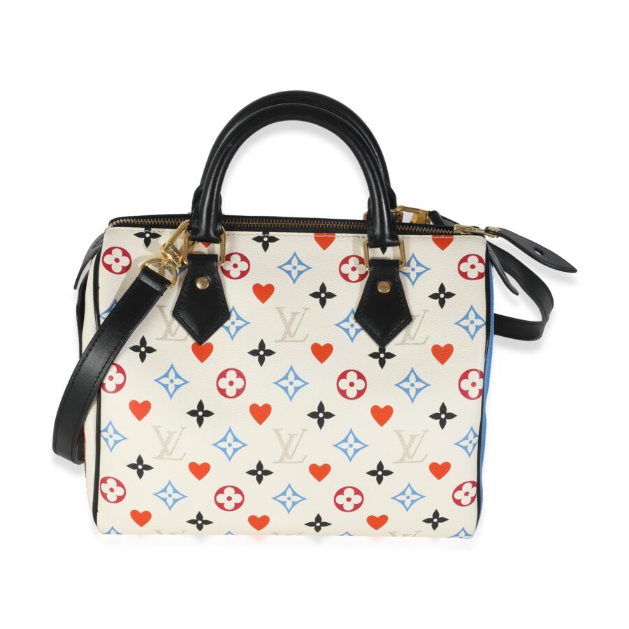Louis Vuitton White Canvas Game On Speedy Bandouliere 25 | Studio Nafay