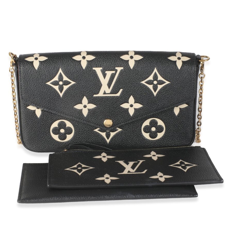Louis Vuitton Black Beige Empreinte Monogram Giant Felicie Pochette | Studio Nafay