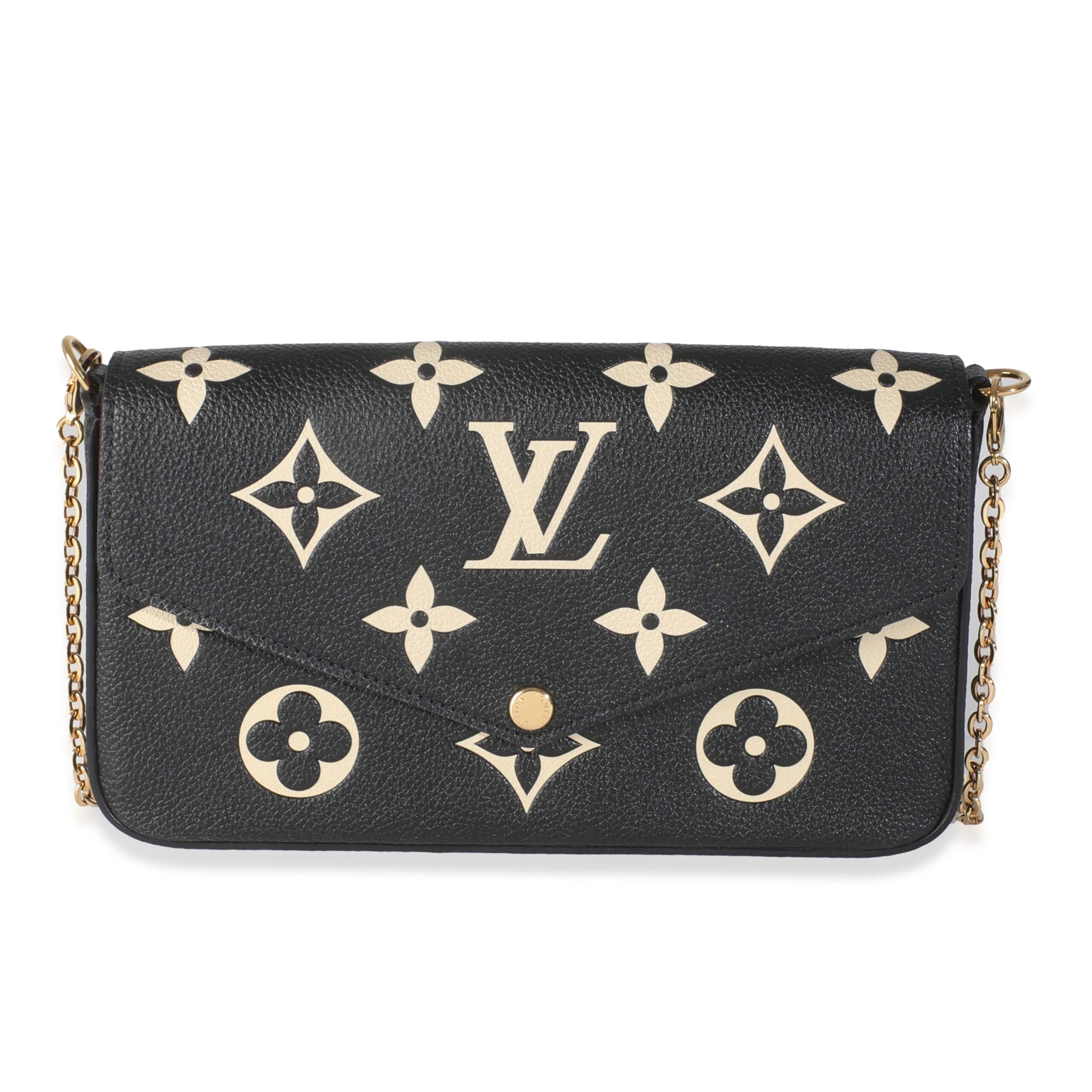 Louis Vuitton Black Beige Empreinte Monogram Giant Felicie Pochette