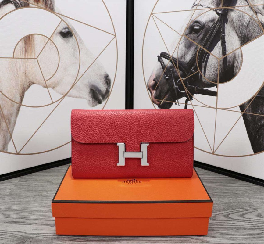 HM CLUTCH CONSTANCE 20.5 RED CALFSKIN SILVER HARDWARE | Studio Nafay