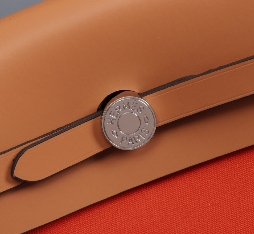 HM HERBAG ZIP 31 RED ORANGE AND COPPER CANVAS | Studio Nafay