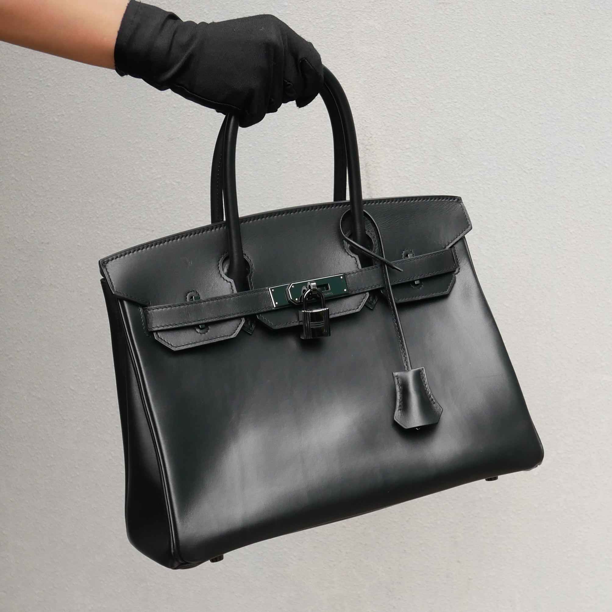 HERMES * BIRKIN 30 So Black Box calf