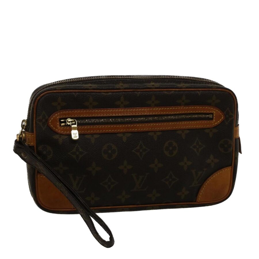 Monogram Canvas Clutch Bag with Dragonne | Studio Nafay