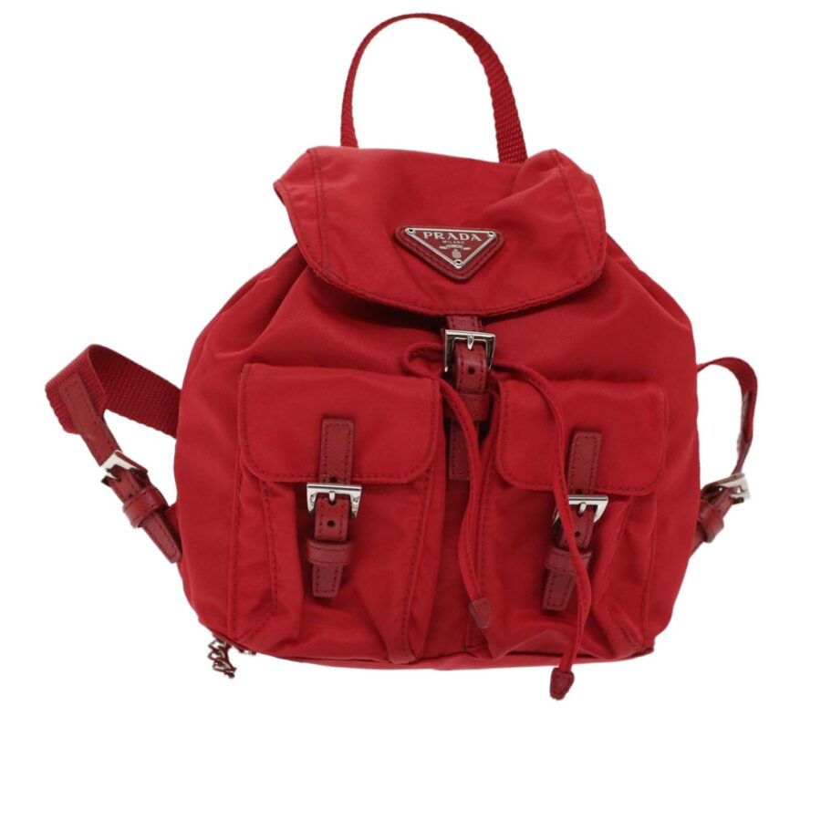 Red Nylon Chain Backpack | Studio Nafay