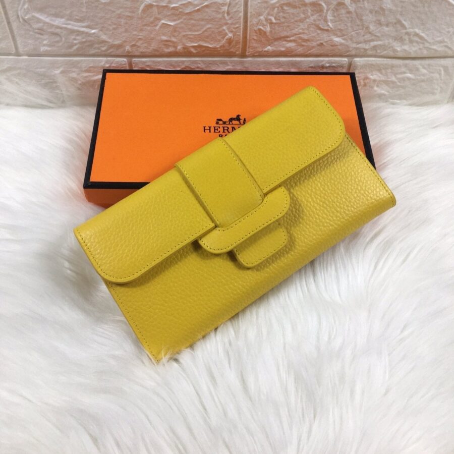 HM SNAP LOCK WALLET 19.5 LEMON GRAINED CALFSKIN | Studio Nafay